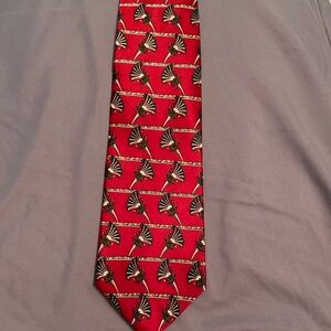 Evan Picone 100% Silk Red Tie with Gold and Black Design